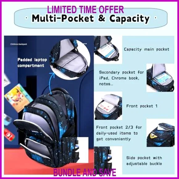 Nylon Rolling Backpack Set with Insulated Lunch Bag for Boys School